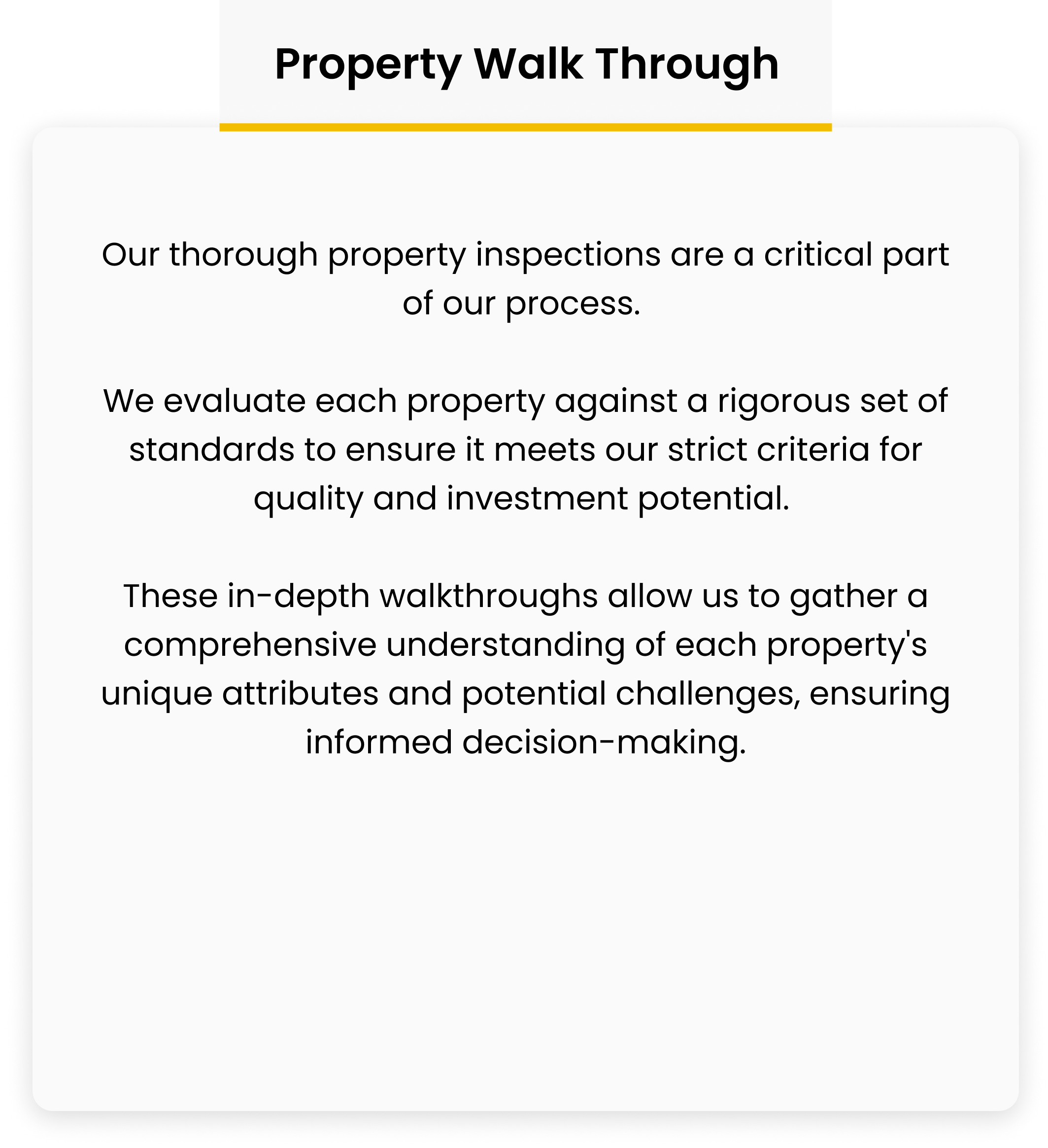Property Walk-Through