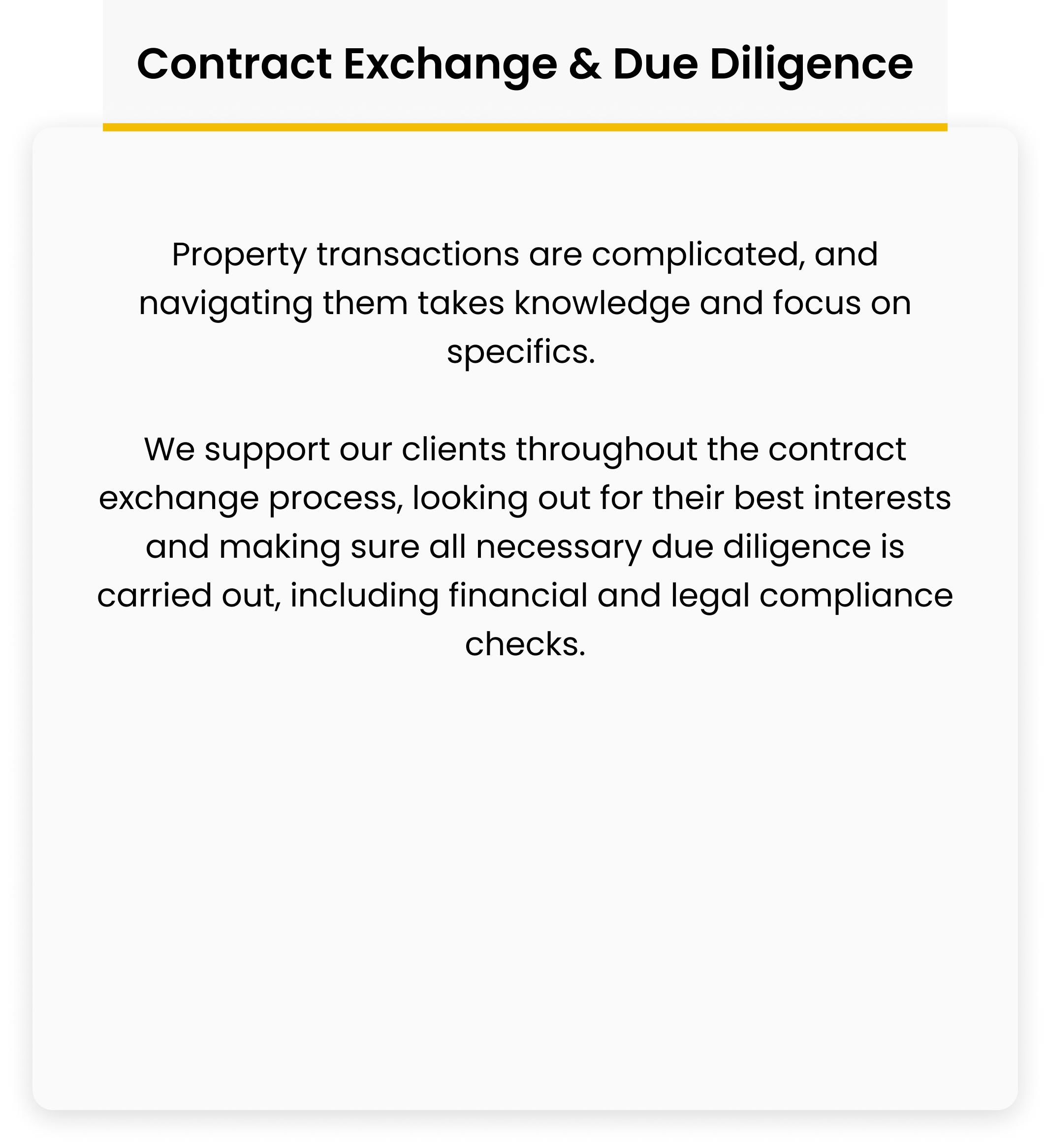 Contract Exchange & Due Diligence