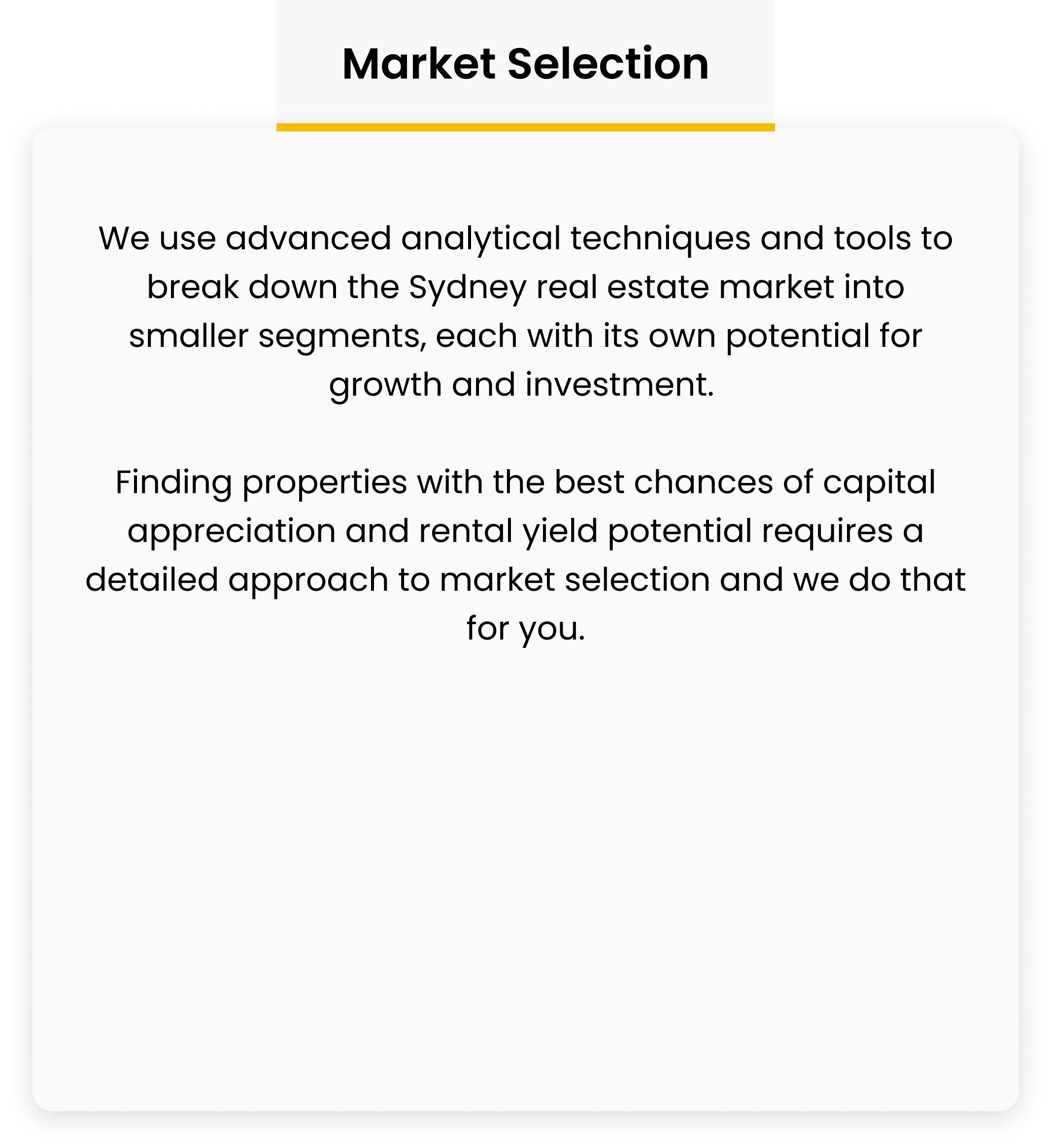 Market Selection