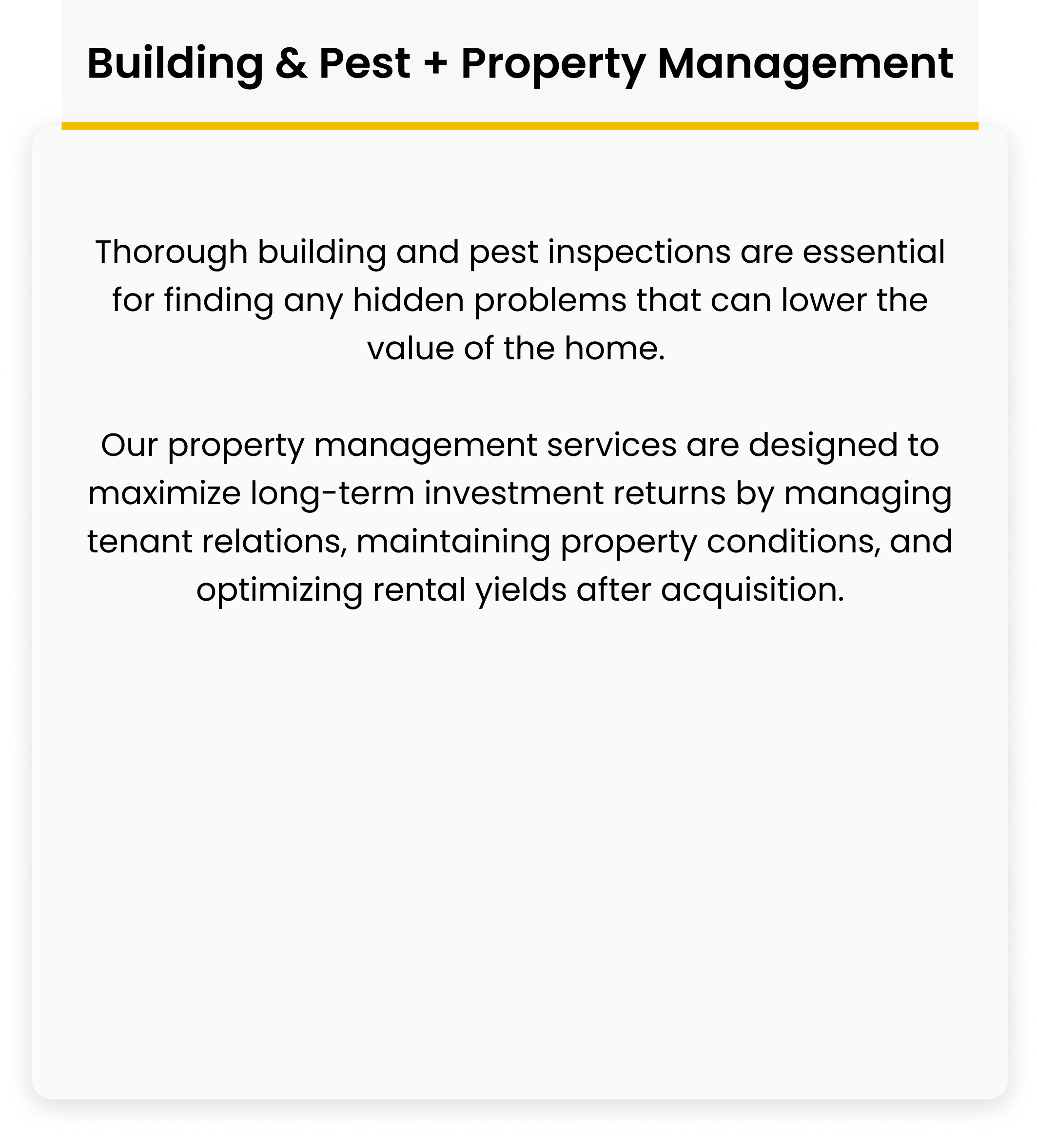 Building & Pest + Property Management