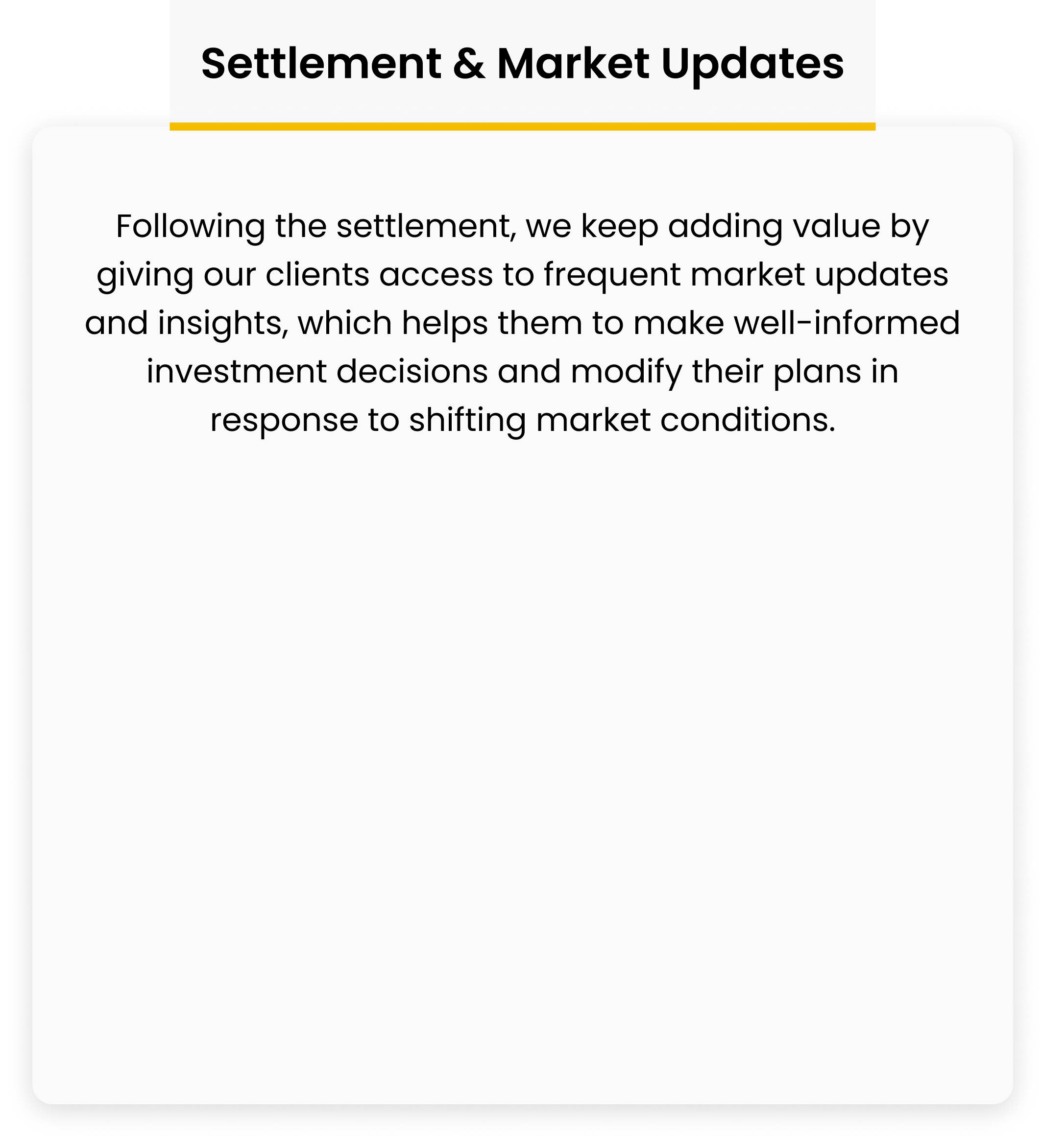 Settlement & Market Updates