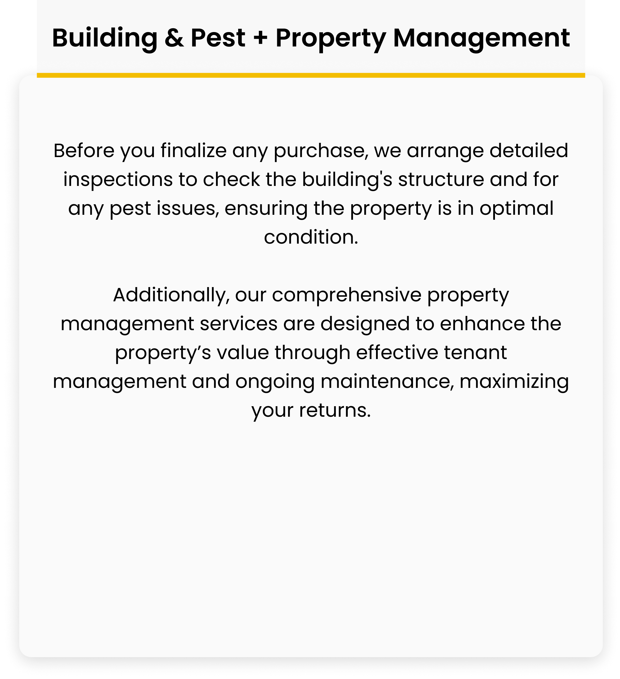 Building & Pest + Property Management